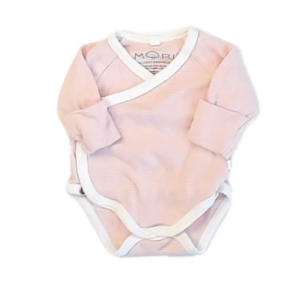 Mori Girls Pink Stripes Onesie size: Newborn